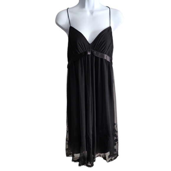 Betsey Johnson Black Coctail Evening Flirty Sheer Embroidered Dress 6 - Picture 4 of 10
